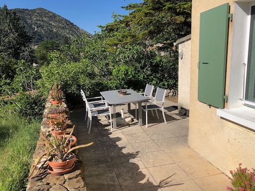 Terrasse ouest gite Jardin Des Rieux